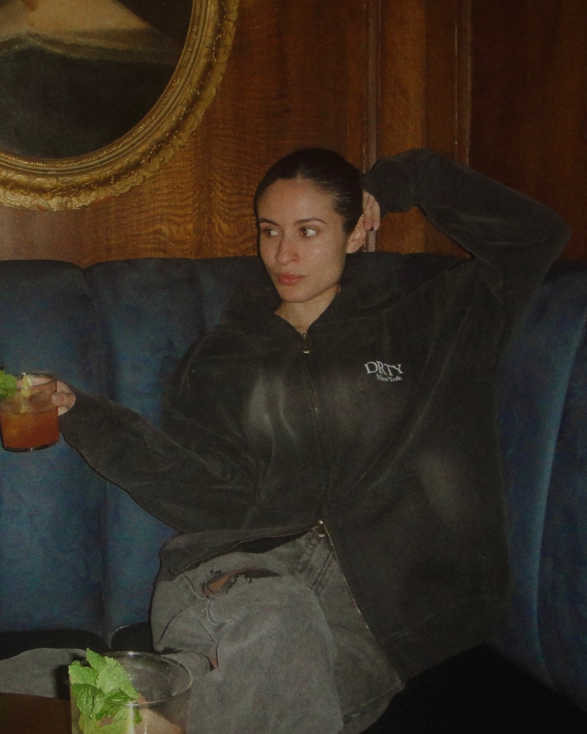 Faded Two-Way Zip Hoodie