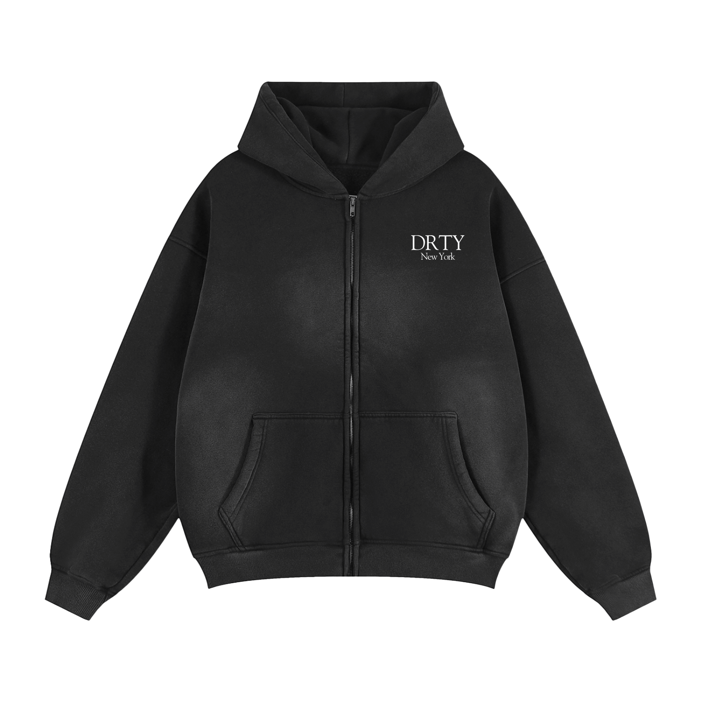 Faded Two-Way Zip Hoodie